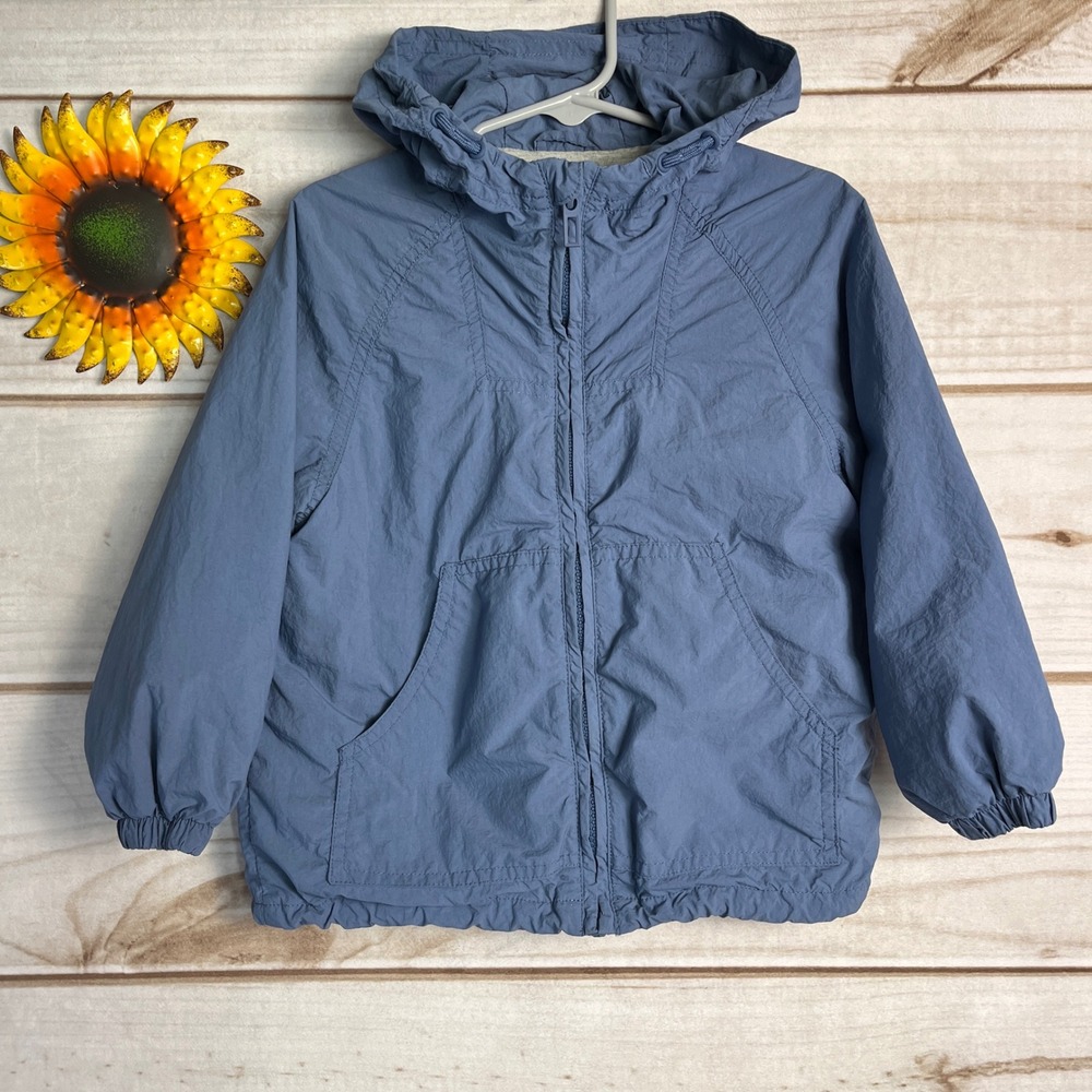 Zara Kids Blue Hooded Lightweight Jacket Size 3-4 Years Full Zip Windbreaker